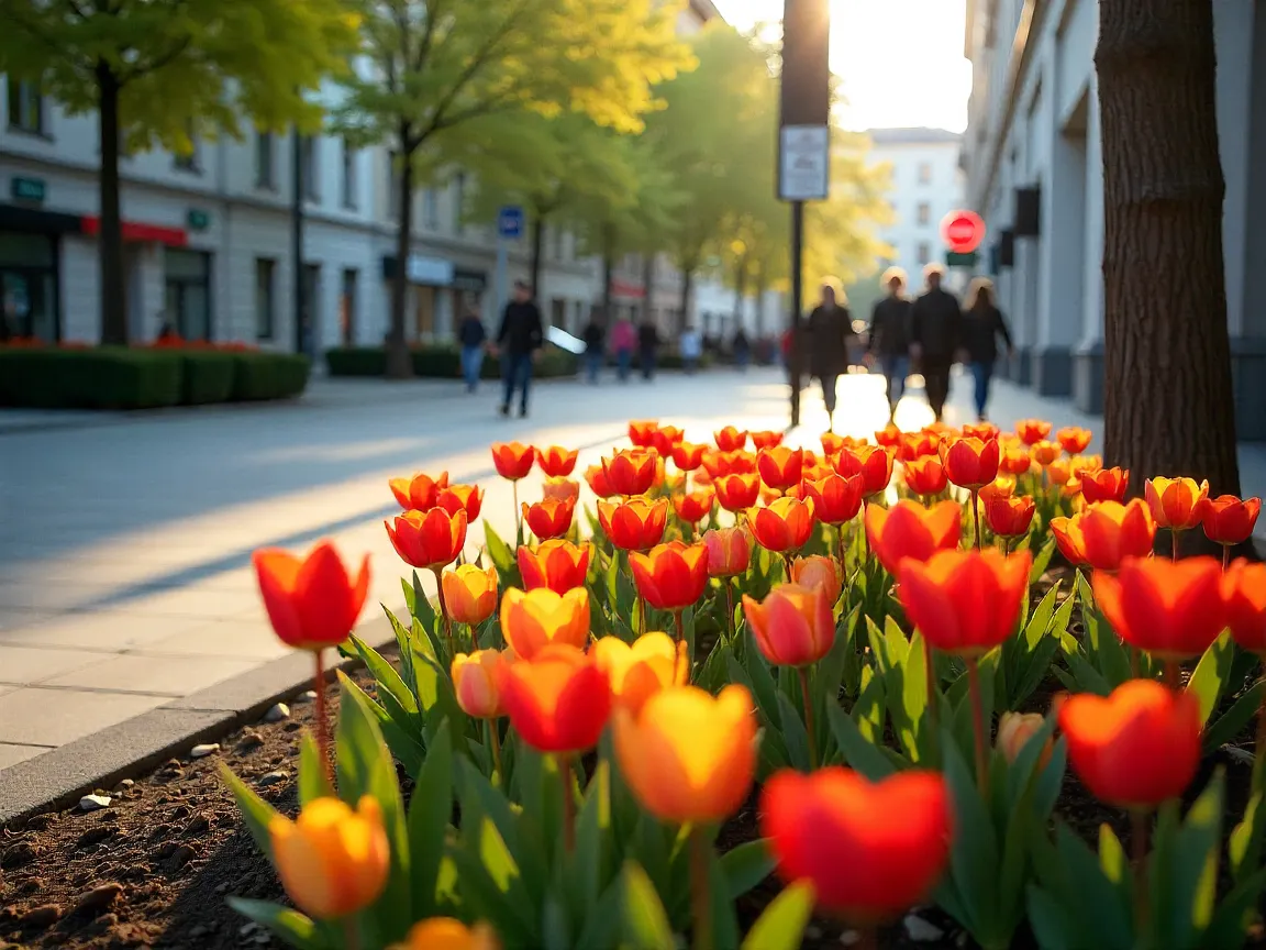 Kukkapenkki Kajaanin Keskustassa